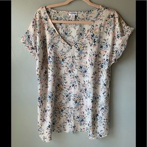 Floral V-Neck Women's Top